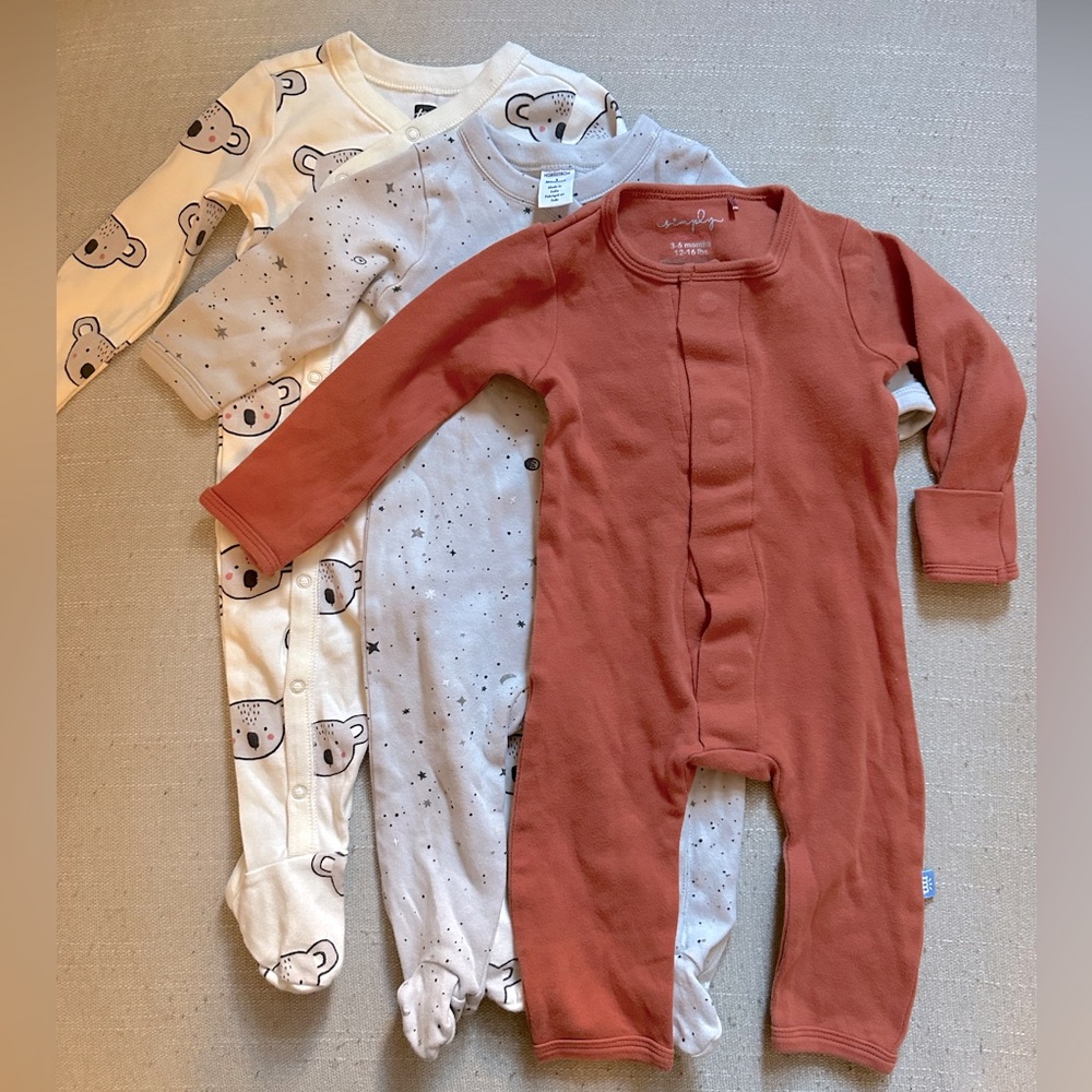 Set of 3 Unisex Baby One-pieces, 3-6 mos. Very Good condition, Stars & Koala